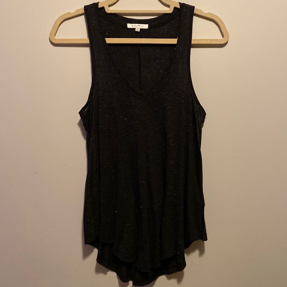 Z Supply black racer back tank with sparkle